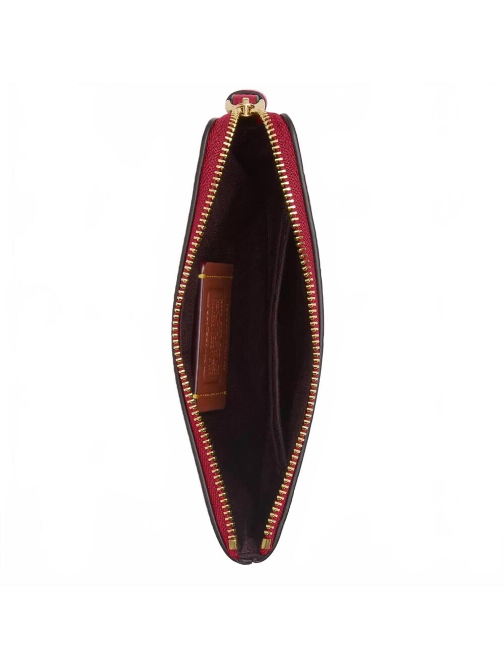 Coach Lunar New Year Corner Zip Wristlet With Snake Graphic NWT Red - Picture 4 of 9